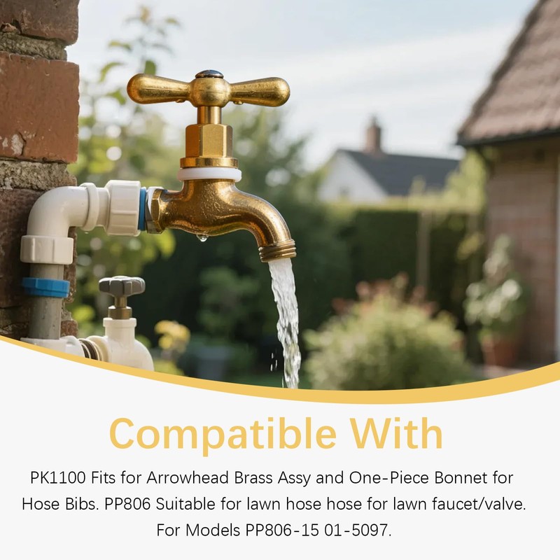 PK1100 Brass Globe Valve Faucet Stem Assy & PP806-15 Broach