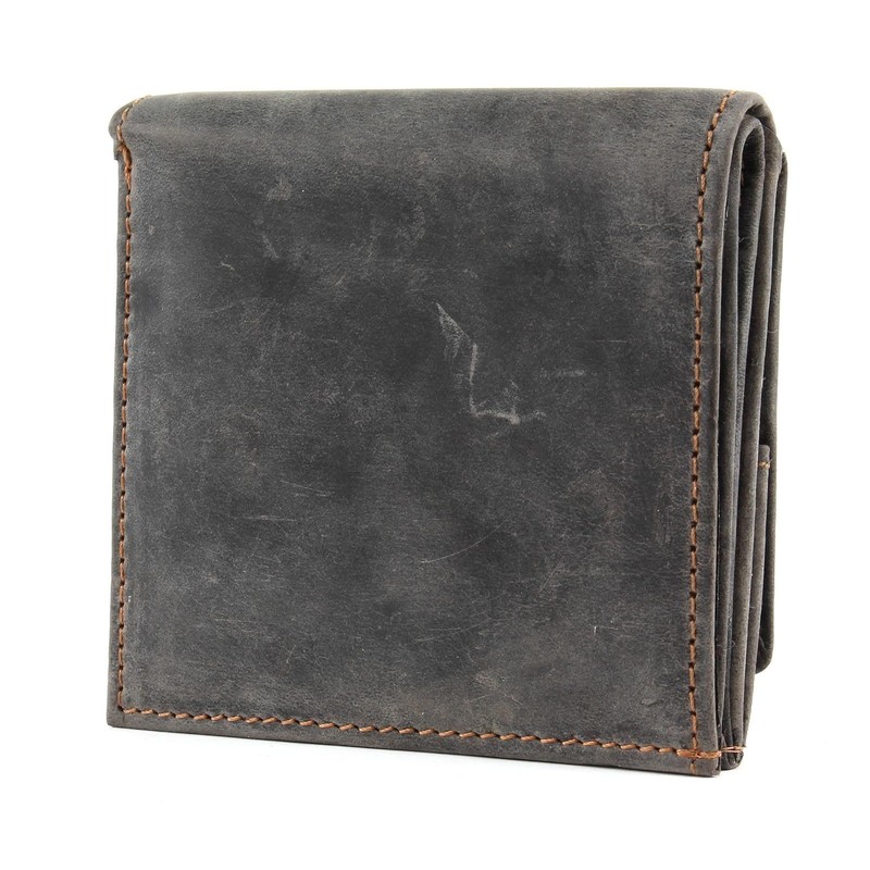 Greenland Brown Bifold Wallet Coin Catcher and Press Stud Closure