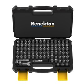 Renekton Security Bit Set 1/4-inch Adapters Phillips Slotted Hex Torx Star Tamperproof Pozi Square Spanner Torque Tri-Wing Clutch Spline Wing Nut, Security Torx Bit Set, S2 Steel, 83 Piece Set