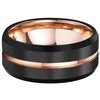 4mm 6mm 8mm 10mm Rose Gold Groove Black Matte Finish