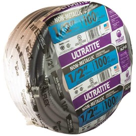 Southwire 58046201 Ultratite Liquidtight Non-Metallic Flexible Conduit, Gray, 1/2 in, 100 Ft. Coil