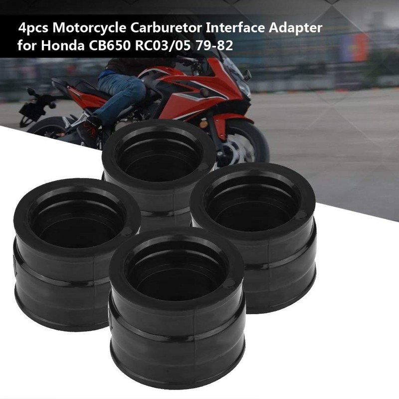 1982 Cb650 Carb Boots 4Pcs Motorcycle Carburetor Interface Adapter For