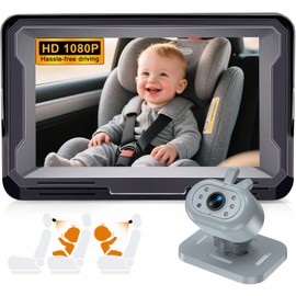 Baby Car Camera Easy Install: Rear-Facing Infant View for Cars SUVs, Clear HD Screen, 4.3 Inch Display, Peace of Mind for Parents - Grey