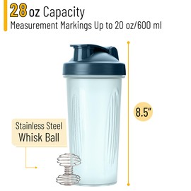 Mr. Pen- Shaker Bottle for Protein Mixes, 28 oz, Protein Shaker Bottle with Wire Whisk Ball, Shaker Cup, Mixer Bottle, Protein Shake Bottles, Protein Bottle, Protein Shake Bottle