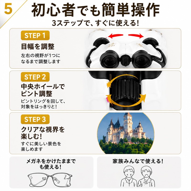 Cocolat Binoculars for Live Use, Opera Glass, 20 Times, Ultra
