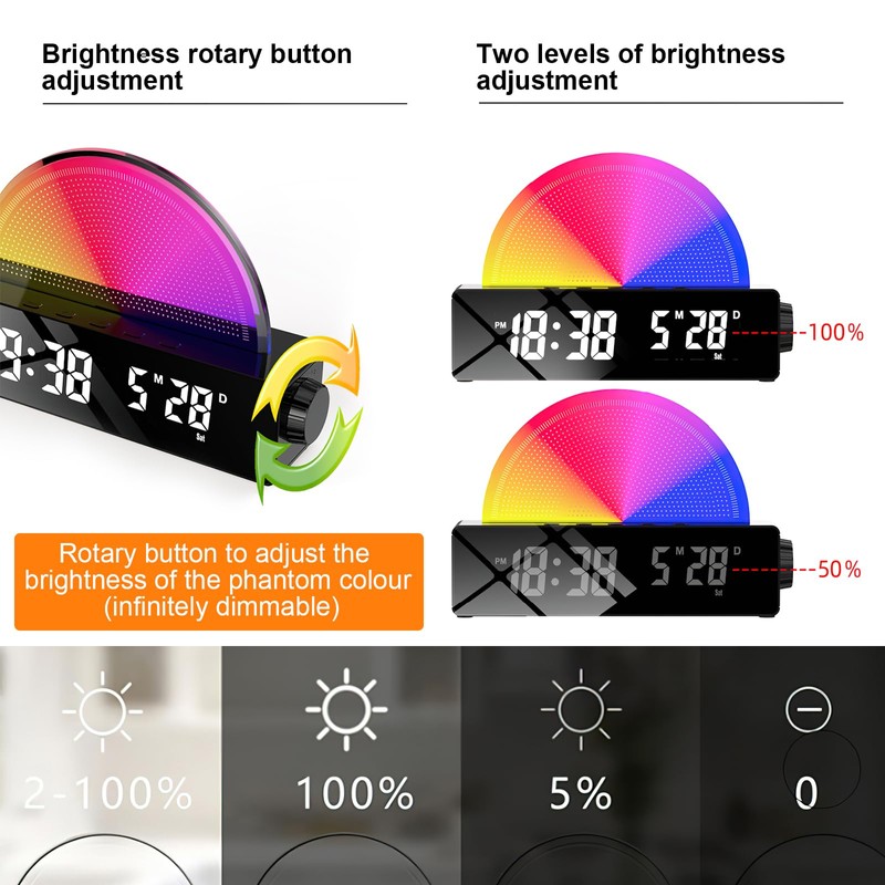 Digital Alarm Clock, Alarm Clock Light with USB Charging Function,