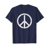 Vintage Peace Sign White Distressed T-shirt T-Shirt