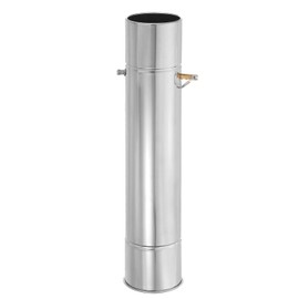 PATIKIL 2.36 Inch Stove Pipe with Damper, 1Pcs 304 Stainless Steel Thickened Tent Stove Chimney Pipe Outdoor Camping Stove Vent Smoke Exhaust, 11.81 Inch Length