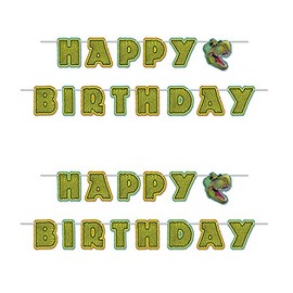 Beistle Birthday Dinosaur Streamer, Multi-colored