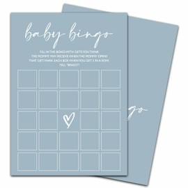 ZIIUFRN Minimalism Baby Bingo Game, 25 Sets Guess Gift Bingo Game Cards, Boy Girl Gender Neutral Baby Shower Decorations Supplies-C03