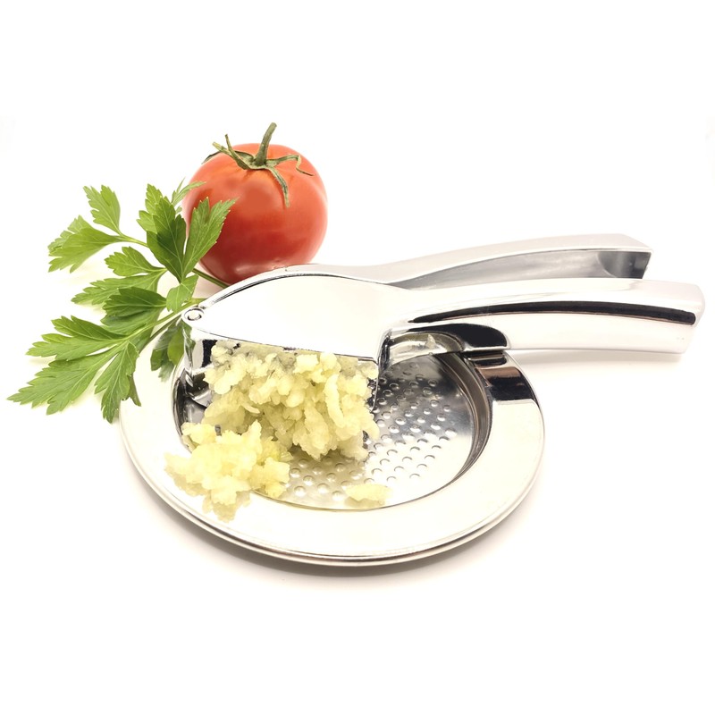 High Quality Garlic Press Ergonomic Design Practical Kitchen Aid Silver