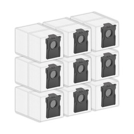 (9 Pieces) Replacement Vacuum Dust Bags for Dreametech X40/ X40 Pro/ X40 Ultra/ X30 Pro Ultra/ X30 Pro Plus/ L10s Pro Ultra/ L10s Ultra Gen 2 Robot Vacuum Cleaner, Replacement Canister Vacuum Bags