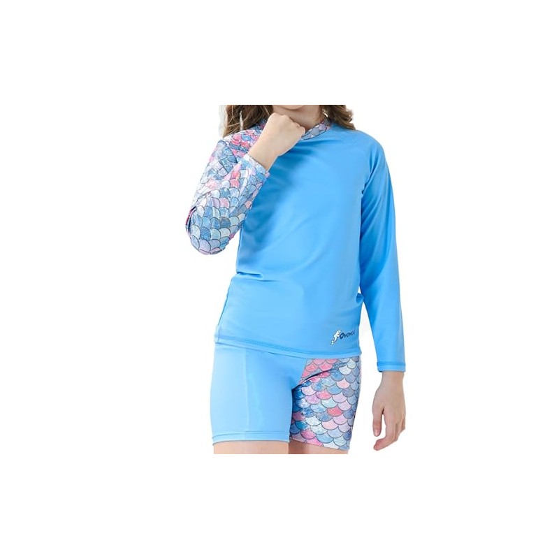 Ovovod Girls Swimsuit Two Piece Rash Guard Set for 4-14