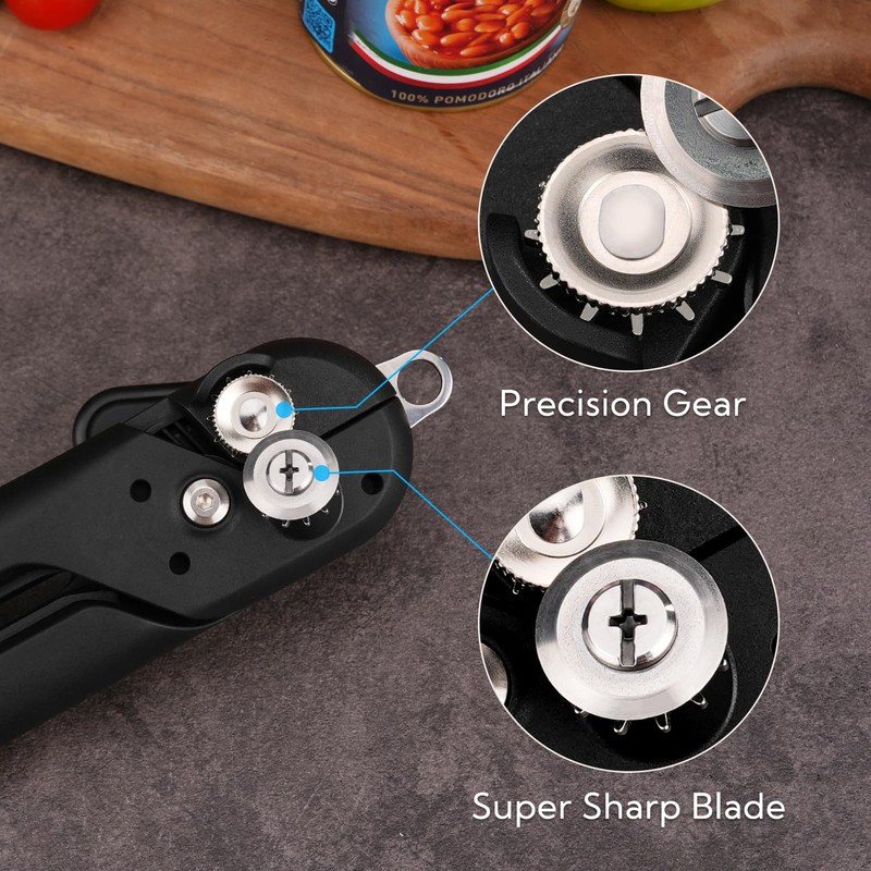 KITCHENDAO Replaceable Can Opener with 2 Extra Blades, Super Sharp