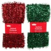 Christmas Decor - Red & Green Tinsel Garlands, 50 ft. (Set of 2) by Christmas House