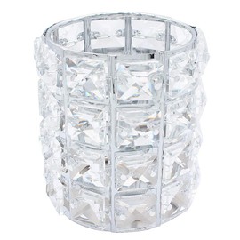 Sipliv Makeup Brush Holders Pen Holder Handcrafted Crystal Eyebrow Pencil Pen Collection Cosmetic Storage for Vanity Bathroom Office Desk Organizer - Sliver