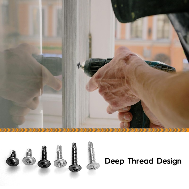 120pcs M4.2 Self Tapping Flat Head Screws 410 Stainless Steel