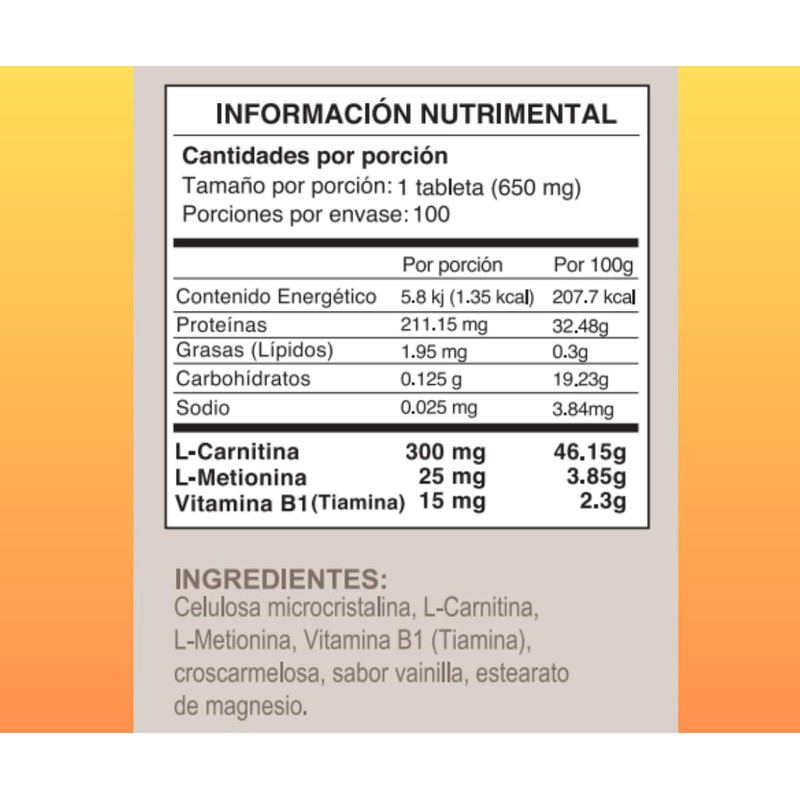 Pharmadan Zolidan, L-Carnitina, L-Metionina, Vitamina B1, 30 Tabletas de 650