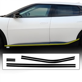 BOGAR TECH DESIGNS for Kia EV6 2022-2024 Side Skirt Chrome Delete – Precut Vinyl Trim Overlay, Gloss Black Blackout Look