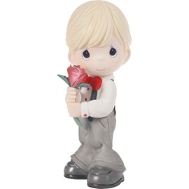 Precious Moments I’ll Always Pick You Boy Figurine | Bisque Porcelain Figurine | Gift for Valentine's Day | Gift for Mom, Wife