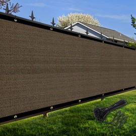 Amagenix Privacy Fence Screen 6'X10' Customized Size Brown Heavy Duty Fencing Mesh Shade Net Cover with Brass Grommet for Chain Link, Deck Patio Backyard Outdoor Pool Porch Railing, Brown