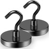 LOVIMAG Black Magnetic Hooks Heavy Duty, 100Lbs Strong Neodymium Magnet