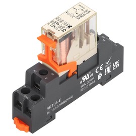 Weasch Power Relay RFT1CO615L, AC 110V Coil, 5 Pin 12A, SPDT 1NO 1NC, with LED Indicator Light and Plastic Clip Socket Base UL Certification (1)