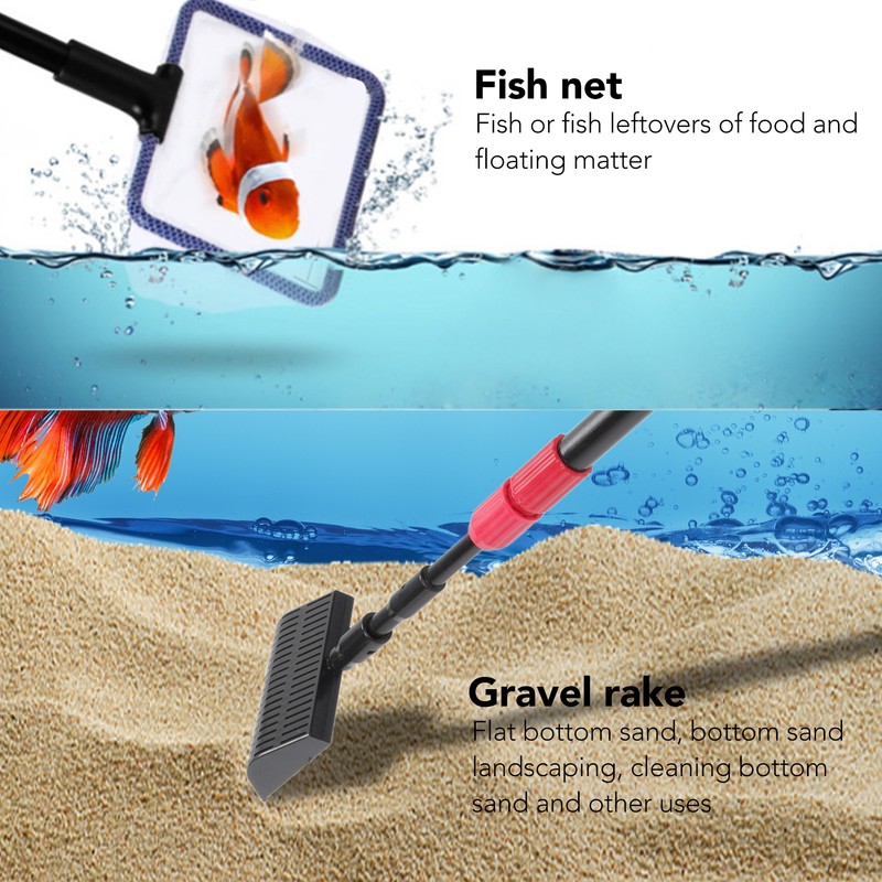 6 in 1 Aquarium Cleaning Kit Multifunction Replaceable Durable Fish