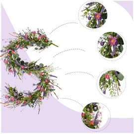 Bibelot 70inch/5.9Ft Spring/Summer Garland with Flowers, Artificial Fake Flower Greenery Garland with Daisies, Lavender for Baby Shower Wedding Mantle Party Table Centerpiece All Season Decor