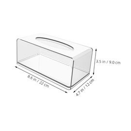 GLEAVI Clear Acrylic Tissue Box Cover Stylish Rectangular Tissue Dispenser for Tidy Storage Bathroom Kitchen Office Versatile Holder Facial Towels Napkins