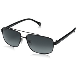 Jack Spade Men's Garrett Rectangular Sunglasses, Black, 59 mm