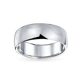 Unisex Simple Traditional Couples .925 Sterling Silver Dome Wedding Band Ring For Women Men 6MM Comfort Fit