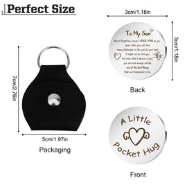 Gifts for Son Pocket Hug Token Son Graduation Gift from Mom Dad Cool Keychains Easter Basket Stuffers Son Birthday Gifts Fathers Day for Son Adult Son Gift Ideas Son in Law Gift Father Son Gift