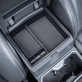 EDBETOS 2PCS Tacoma Center Console Organizer for 2024 2025 Toyota Tacoma Accessories (4th Gen) Armrest Tray Organizer and Passenger Side Hanging Storage Storage Box, ABS Plastic