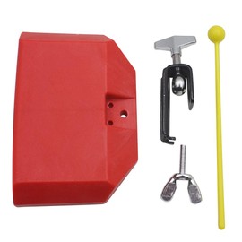 Cow Bell for Drums Adjustable Holder Plastic Musical Percussion Block Latin Drum Instrument (Red)