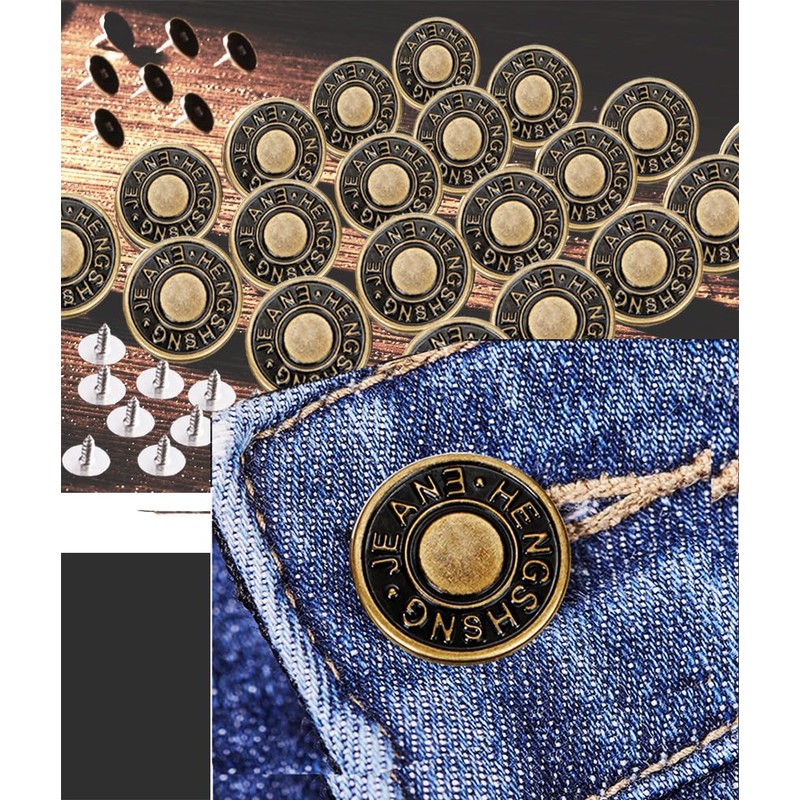 (20pcs 17mm) jeans buttons jeans buttons metal replacement jean button