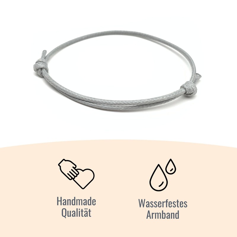 [2 Stück] Dezentes einfaches Armband | Handgemachtes dünnes Surfer Band
