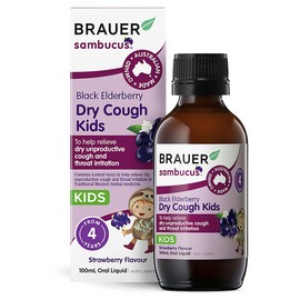 Brauer Elderberry Dry Cough Kids 100mL (Expiry 01/2026)