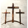 Three Crosses on a Hill Metal Wall Art (15" tall)