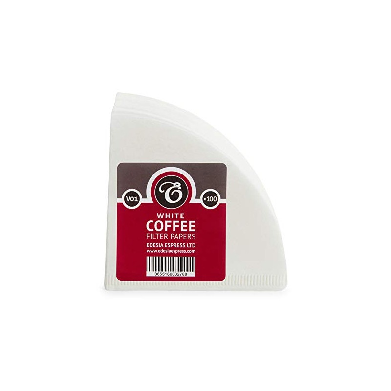100 Size V01 White Coffee Filter Papers, Compatible with Hario