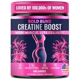 Bold Buns Creatina Para Mujeres  Suplemento En Polvo Para Aumentar El Volumen De Los Glúteos Y Reducir La Celulitis  Sin Hinchazón, Sin Rellenos,...  