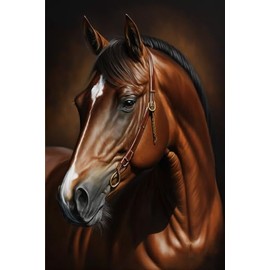 Puzzle estilo pintura al óleo de caballo marrón, rompecabezas de 1000 piezas para adultos, rompecabezas desafiante de 500 piezas, tamaño acabado de...