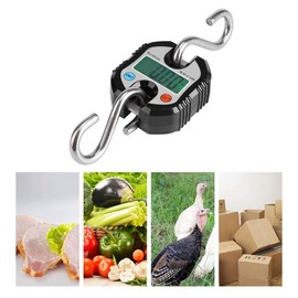 Weiheng Digital Hanging Scale Mini Digital Luggage Scale Heavy Duty Crane Balance with Hook LCD-Display 150kg/300lb (Black)