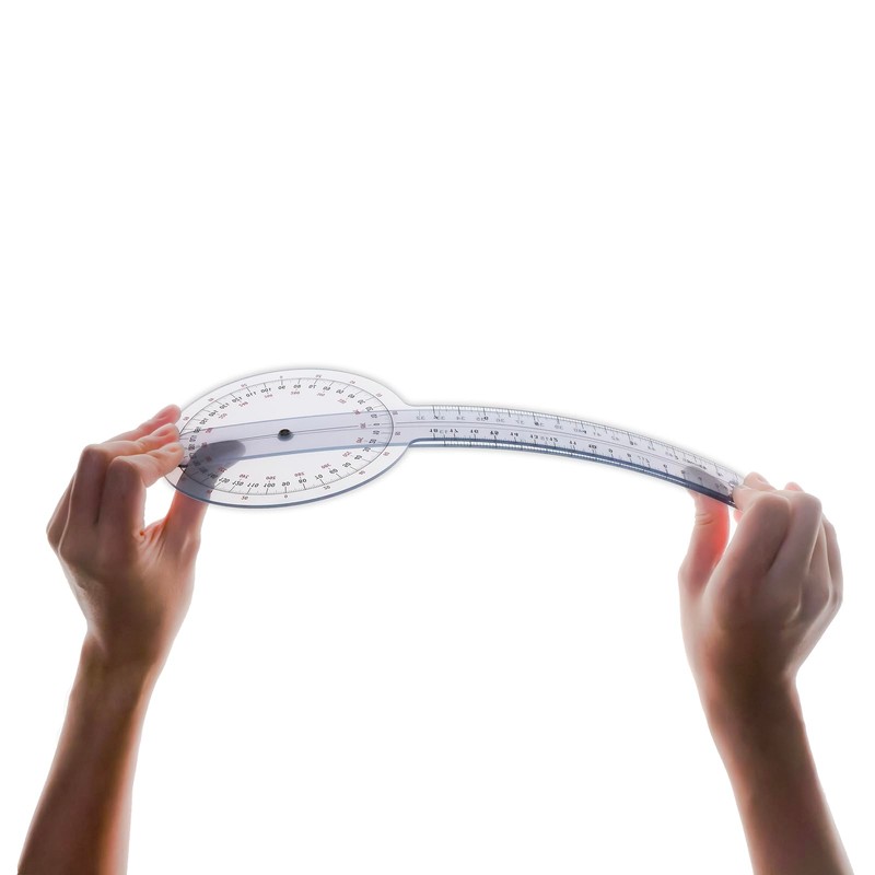 Goniometer 12 inch 360° Clear Protractor Physical Therapy, for Medical