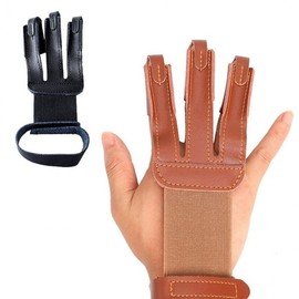 Leather Archery Finger Guard for Practice and Training Black