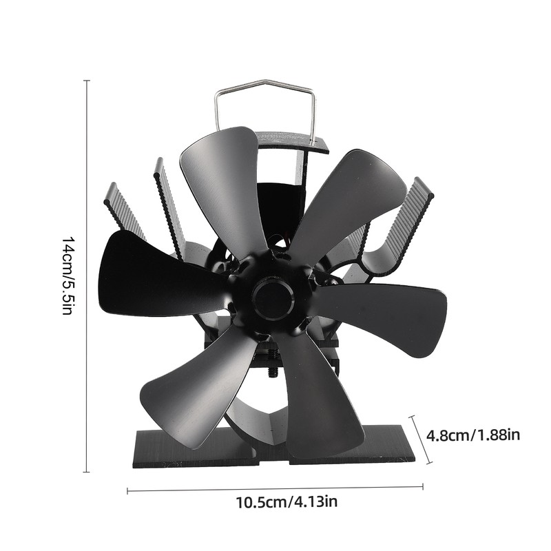Stove Fan 6 Blade Mini Fireplace Fan Heat Powered Wood