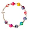 Multi Coloured Bead Cross Bracelet