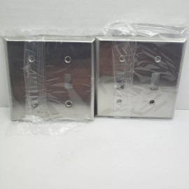 Mulberry 2-Gang Toggle Switch Wall Plate Cover Stainless Steel Lot of 2 #97072