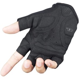 Seibertron Men's/Women's Half Finger/Fingerless Cycling MTB Gloves Road Racing Bicycle Gloves Biking Gloves Gel Pad Riding Gloves Black M