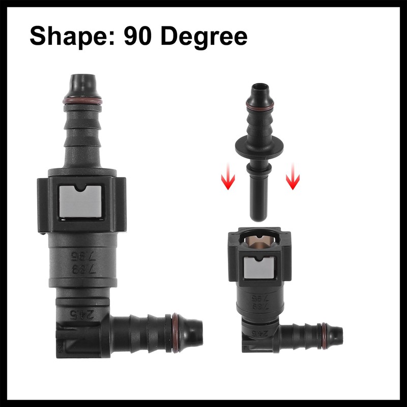 Hihaha 7.89mm to 8mm 90 Degree Car Fuel Hose Quick